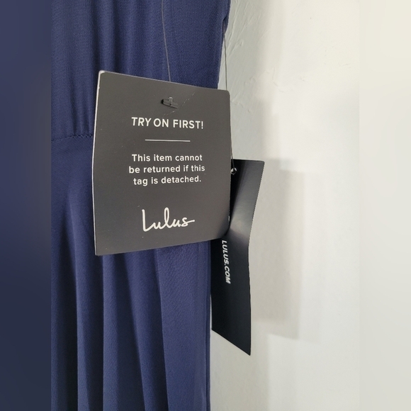 NWT Lulu's True Bliss Navy Blue Maxi Dress Size S - Picture 12 of 14